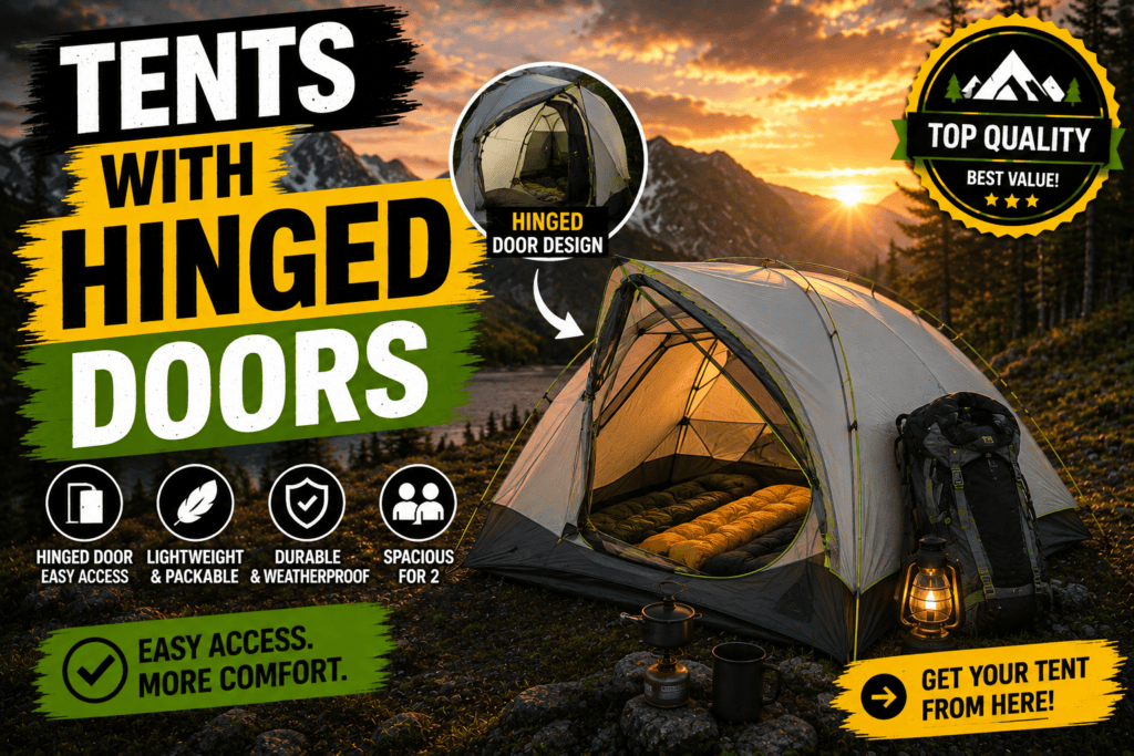 tents with hinged doors
