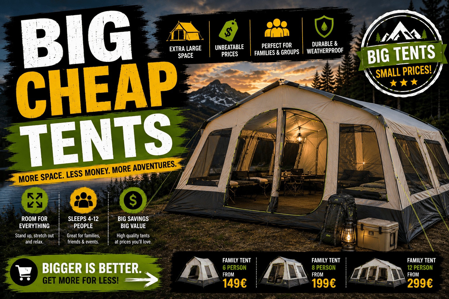 big cheap tents